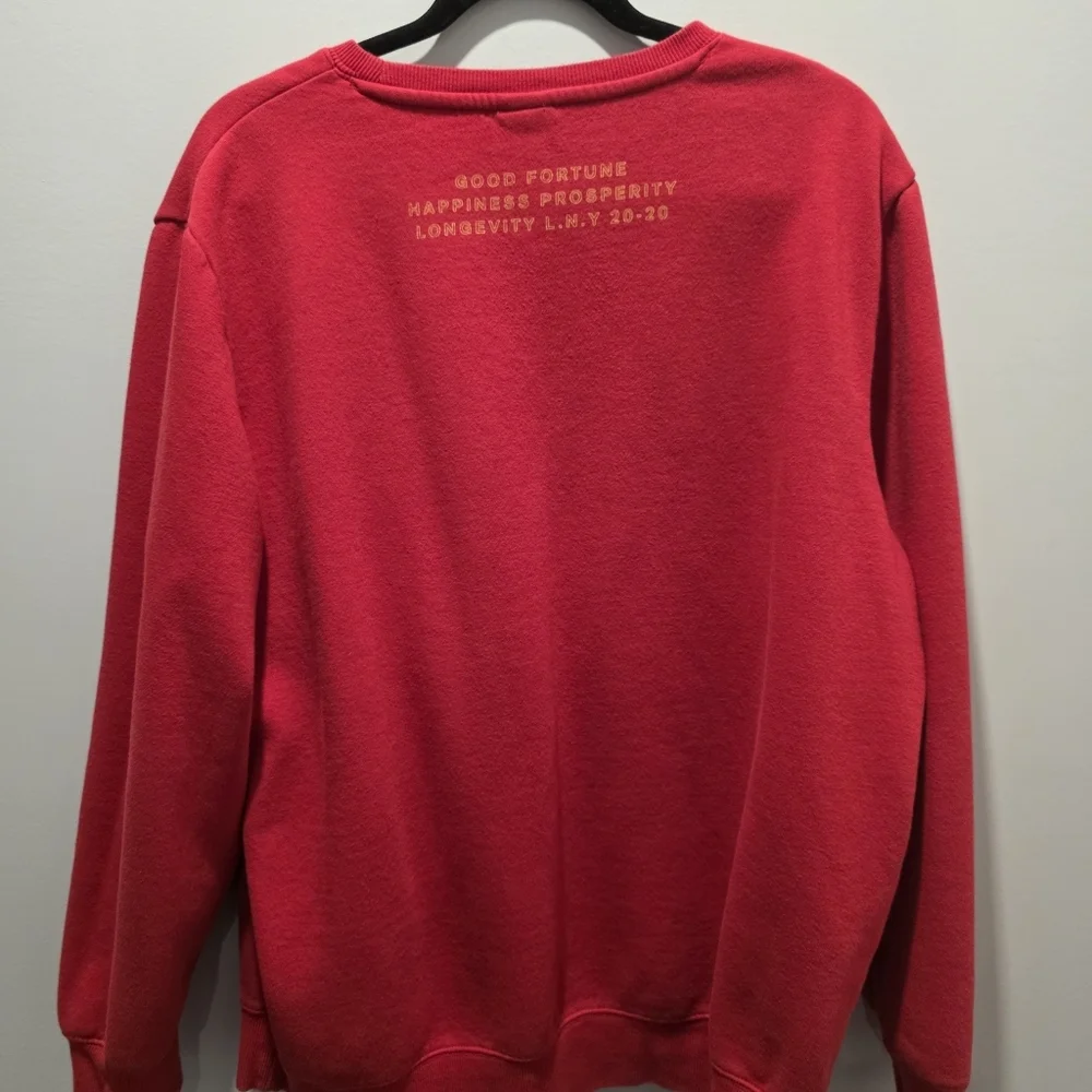 H&M 2020 New Lunar Red Sweatshirt with Gold Graphic - Picture 6 of 7